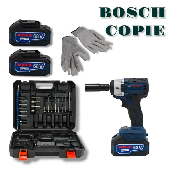 🔩 مفك براغي كهربائي احترافي Bosch 68V مع بطاريتين وكامل الملحقات!