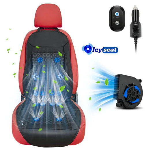 كوشن التبريد Icy Seat 🚗❄️ – 12 مروحة تبريد + 6 وضعيات تدليك لراحة مثالية في قيادتك! - TéléXpress