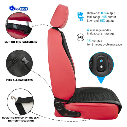 كوشن التبريد Icy Seat 🚗❄️ – 12 مروحة تبريد + 6 وضعيات تدليك لراحة مثالية في قيادتك! - TéléXpress