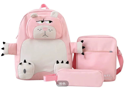 🎒 طقم حقائب كرتونية ثلاثي – تصميم قط لطيف - TéléXpress